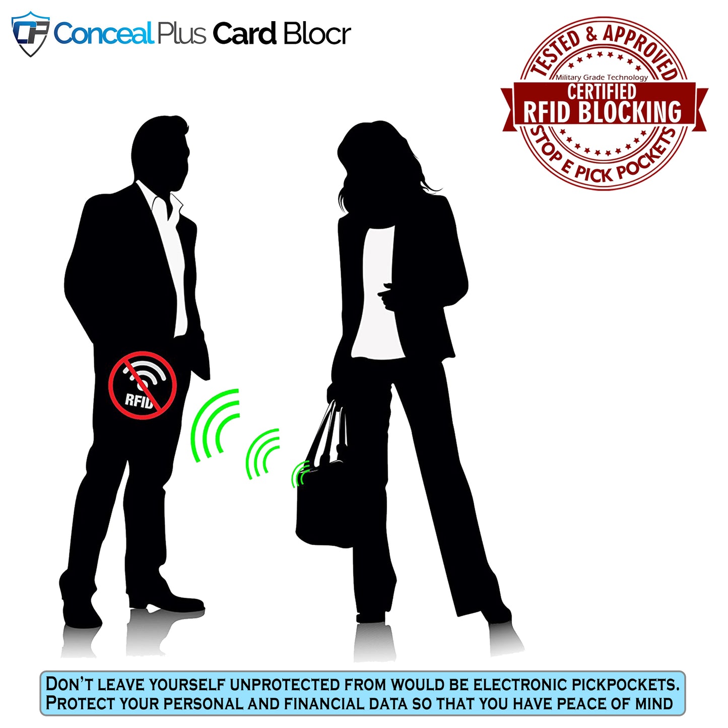 Card Blocr Credit Card Wallet Carbon Fiber PU Leather Titanium Color Minimalist Wallet