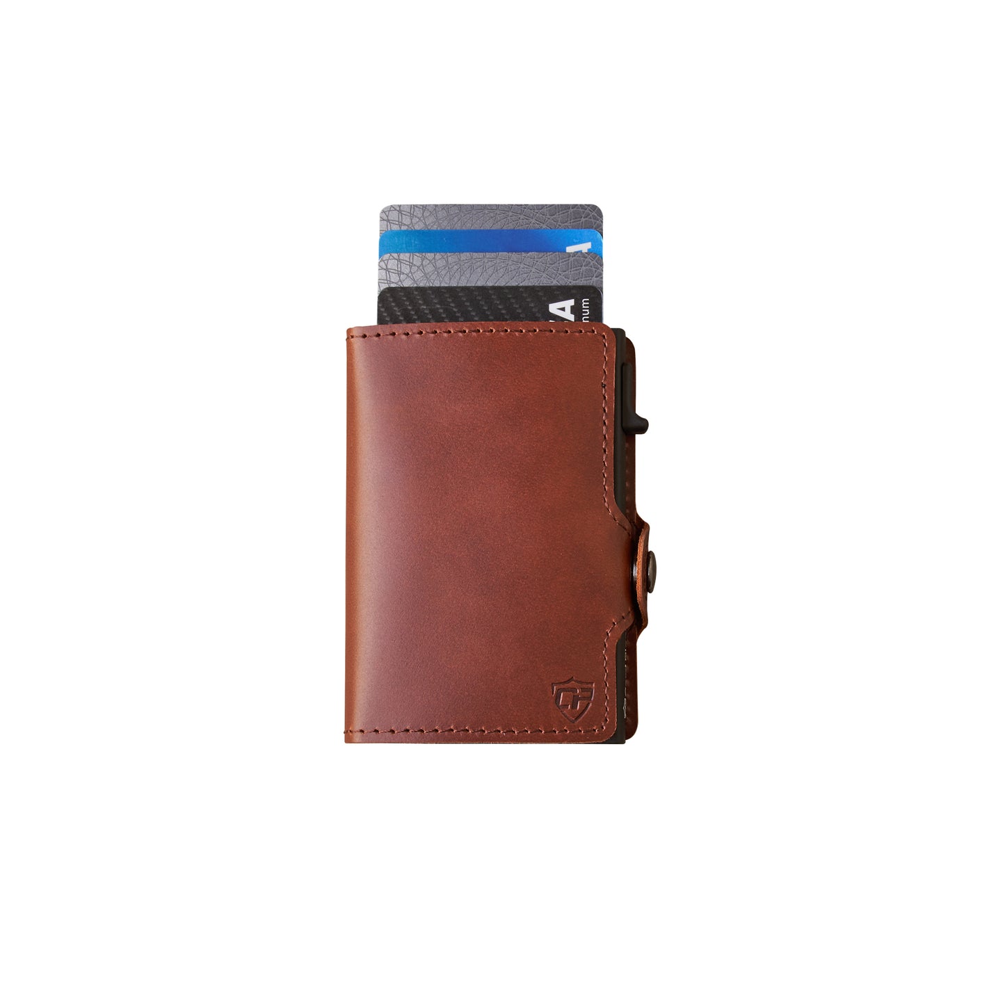 A blank white business card on a brown leather wallet | Premium AI A blank white business card on a brown leather wallet | Premium AI